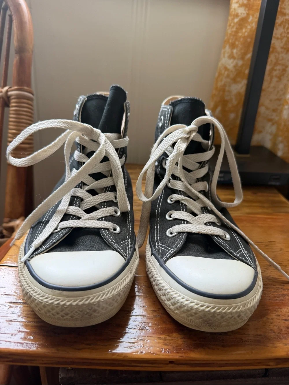 Converse High Top Sneakers - Black with White Accents - Picture 2 of 6